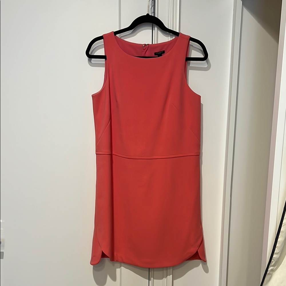 Ann Taylor Pink Sheath Dress Sleeveless Crew Neck